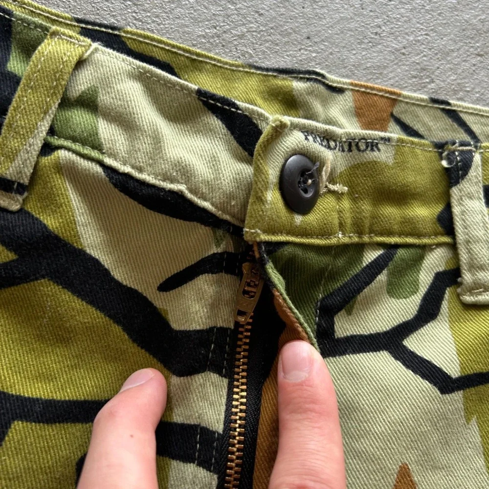 Vintage 90s Predator Camo Jacket Pants Set Size Large Medium Green Hunting Suit